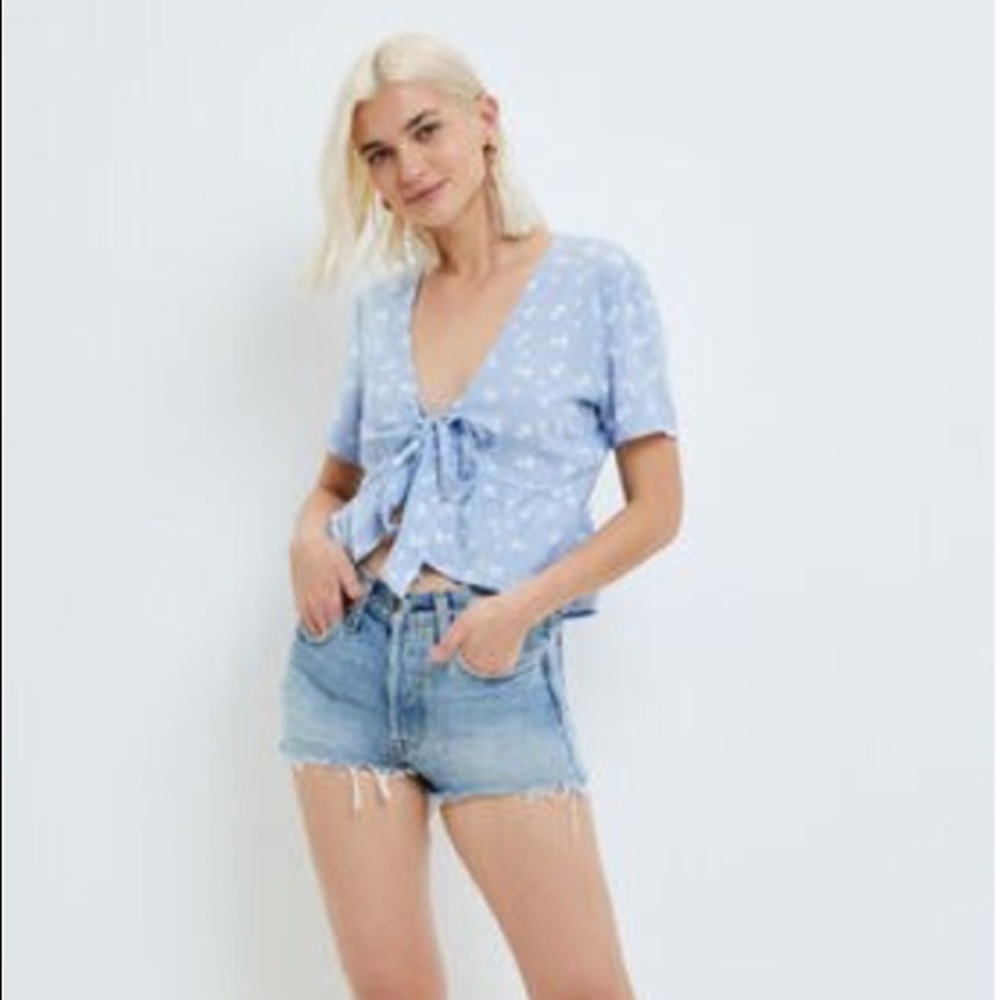 PacSun Tie Front Woven Top
